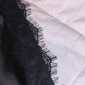 silk, black woven cami top